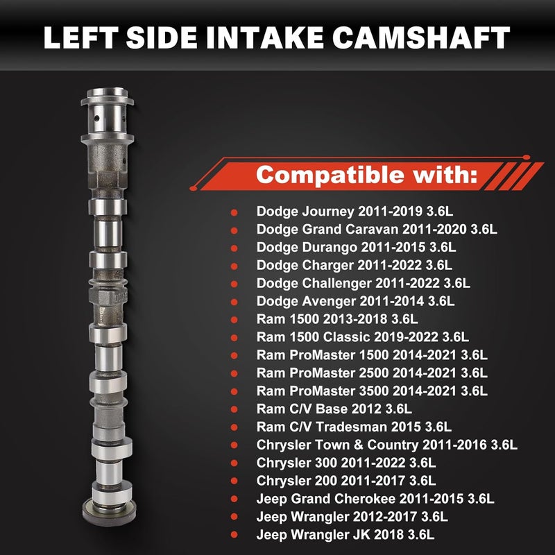 USTAR Left Side Intake Camshaft for Jeep, Dodge, Chrysler & Ram 3.6L V6 Models 05184379AH, 5184379AE, 5184379AF, 5184379AD, 5184379AG - Image 2